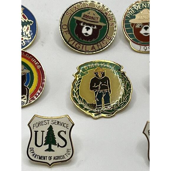 Lot of 11 Smokey The Bear Forrest Service Collectible Pins Collection Hat Pins - Picture 7 of 16